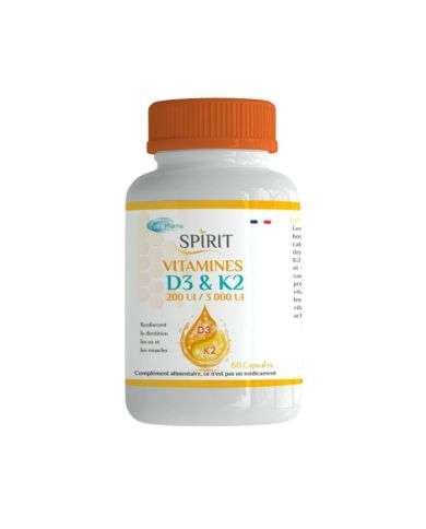 SPIRIT PHARMA VITAMINES D3 ET K2 60 CAPSULES