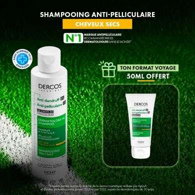 VICHY DERCOS SHAMPOING ANTI PELLICULAIRE DS CHEVEUX SECS 200 ML