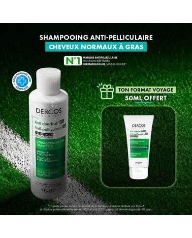 VICHY DERCOS SHAMPOOING ANTI PELLICULAIRE CHEVEUX NORMAUX A GRAS 200 ML