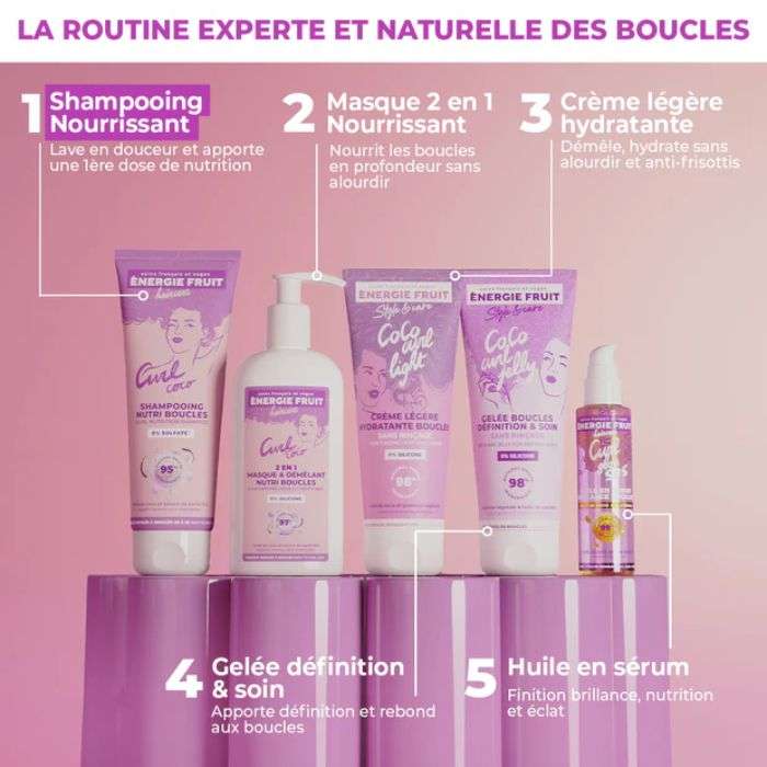 ENERGIE FRUIT CURL COCO 2 EN 1 MASQUE ET DEMELANT NUTRI BOUCLES 300 ML