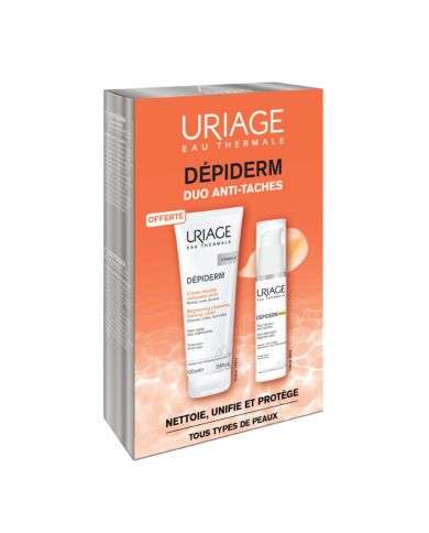 URIAGE OFFRE DEPIDERM SPF 50 SOIN DE JOUR HAUTE PROTECTION ANTI-TACHES BRUNES 30ML + DEPIDERM CREME MOUSSE NETTOYANTE 100 OFFERT