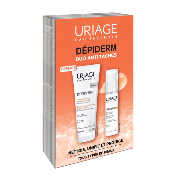 URIAGE OFFRE DEPIDERM SPF 50 SOIN DE JOUR HAUTE PROTECTION ANTI-TACHES BRUNES 30ML + URIAGE DEPIDERM CREME MOUSSE NETTOYANTE 100