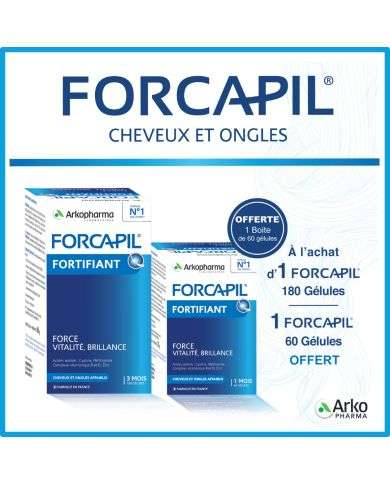 FORCAPIL FORTIFIANT PACK 180 GELULES ACHETE 60 GELULES OFFERTES