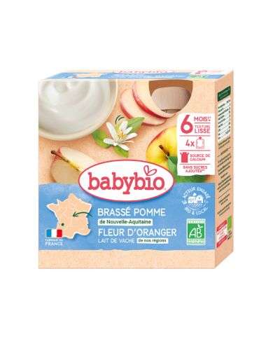 BABYBIO BRASSE POMME FLEUR ORANGER 6MOIS+ PACK DE 4