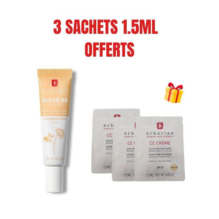 ERBORIANSUPER BB CREME SOIN COUVRANTE SPF20 NUDE 15ML