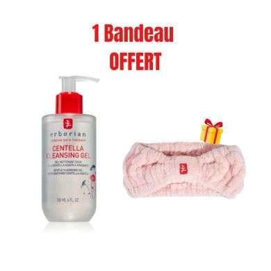 ERBORIAN OFFRE CENTELLA GEL NETTOYANT DOUX 180 ML + BANDEAU OFFERT
