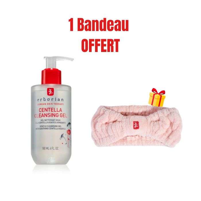ERBORIAN OFFRE CENTELLA GEL NETTOYANT DOUX 180 ML + BANDEAU OFFERT