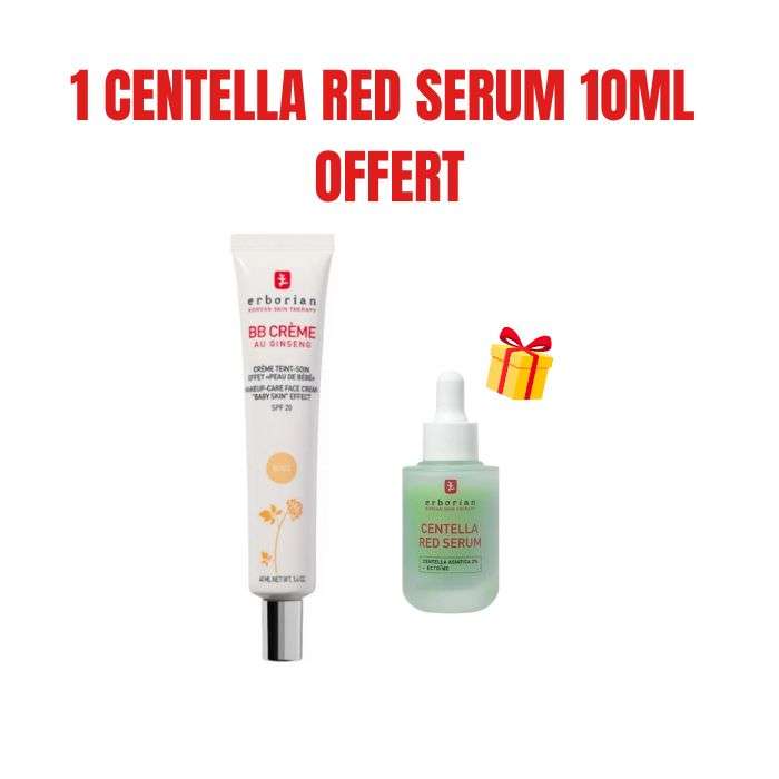 ERBORIAN OFFRE BB CREME AU GINSENG CREME TEINT NUDE SPF20 40 ML + SERUM 10ML OFFERT