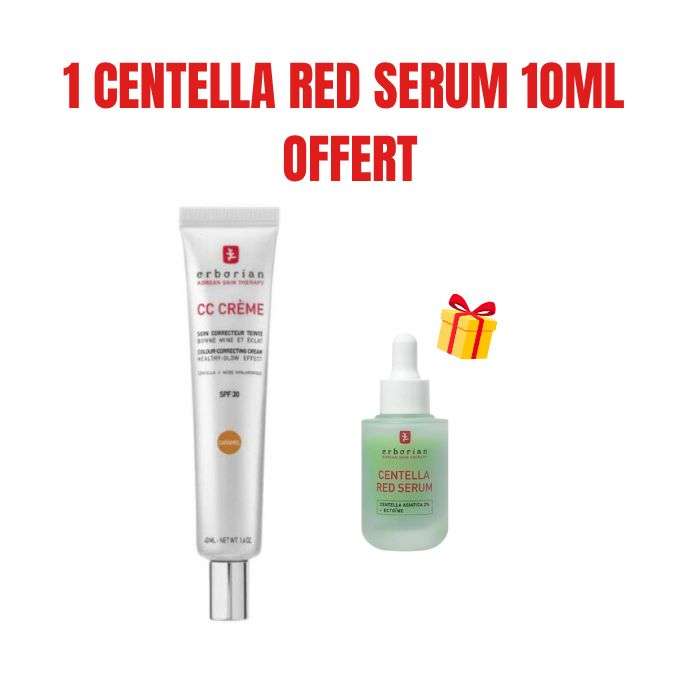 ERBORIAN OFFRE CC CREME SOIN CORRECTEUR SPF 30 CARAMEL 40ML + SERUM 10ML OFFERT