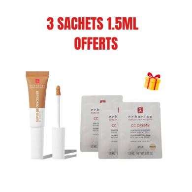 ERBORIAN OFFRE SUPER BB CONCEALER SPF25 CARAMEL 10ML + 3 SACHETS OFFERTS
