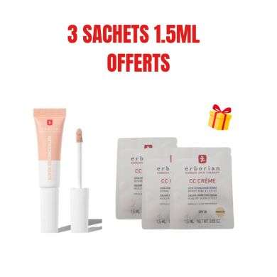 ERBORIAN OFFRE SUPER BB CONCEALER SPF25 DORE 10ML + 3 SACHETS OFFERTS