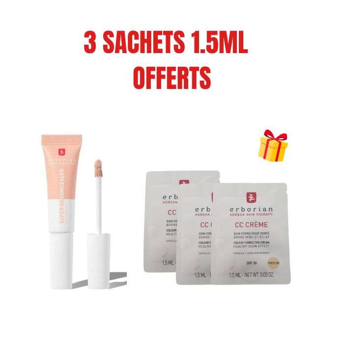 ERBORIAN OFFRE SUPER BB CONCEALER SPF25 CLAIR 10ML + 3 SACHETS OFFERTS