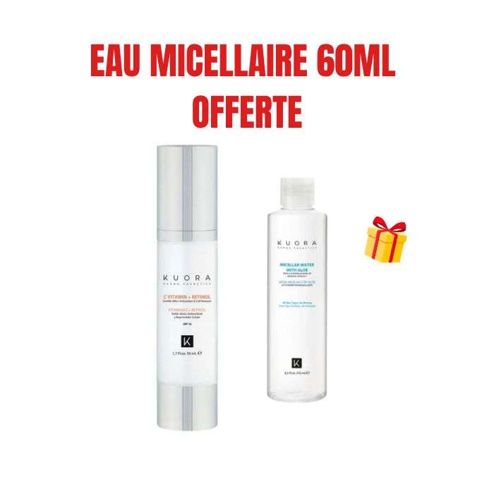 KUORA OFFRE SERUM VITAMINE C + RETINOL 50 ML + EAU MICELLAIRE OFFERTE