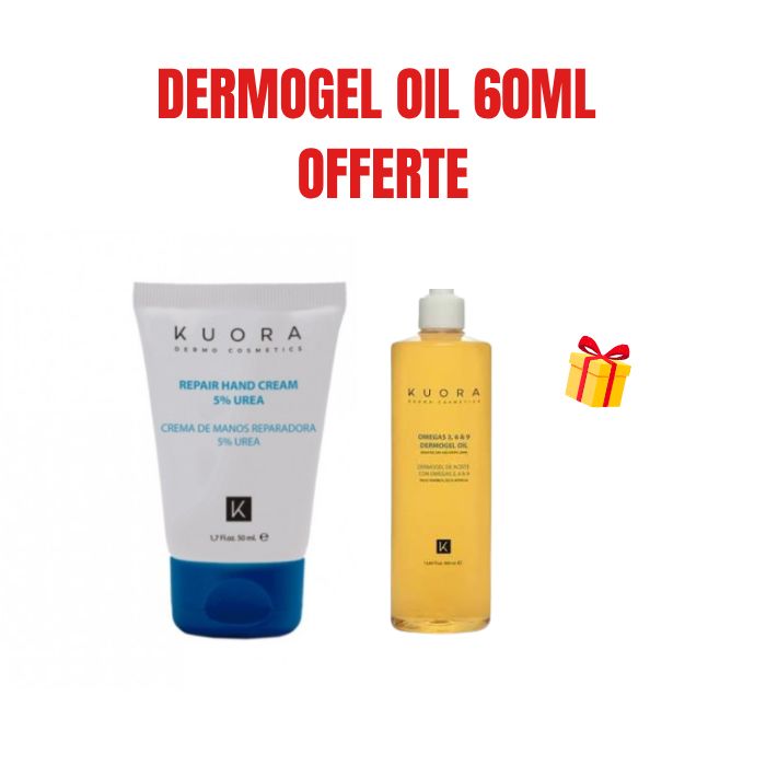 KUORA OFFRE CREME REPARATIRCE MAIN A L'UREE 5% 50 Ml + DERMOGEL OIL OFFERT