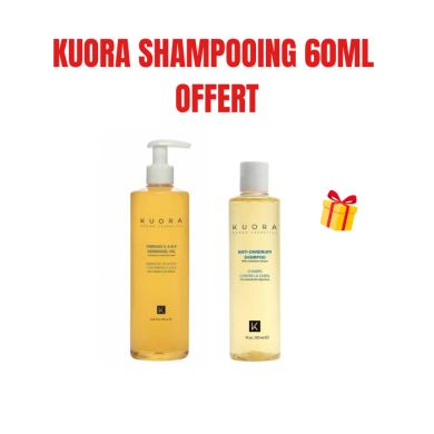 KUORA OFFRE OMEGA 3 6 ET 9 HUILE DERMOGEL PEAUX SENSIBLES SECS ET ATOPIQUE 400 ML +SHAMPOOING OFFERT