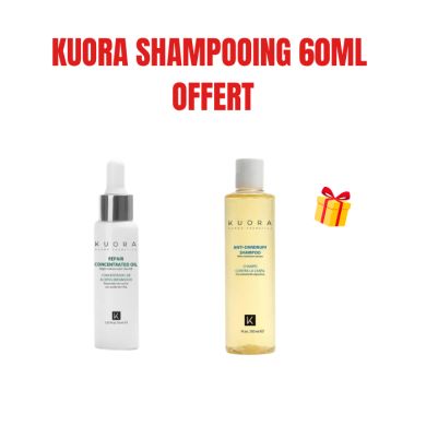 KUORA OFFRE CONCENTRE D'HUILE BOTANIQUE DE RÉPARATION 30 ML + SHAMPOOING OFFERT