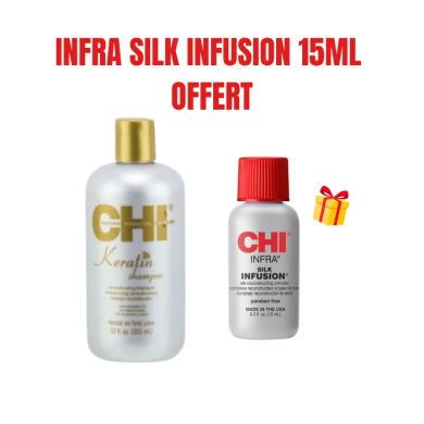 CHI OFFRE KERATINE SHAMPOOING 355 ML + SERUM SILK INFUSION 15ML OFFERT