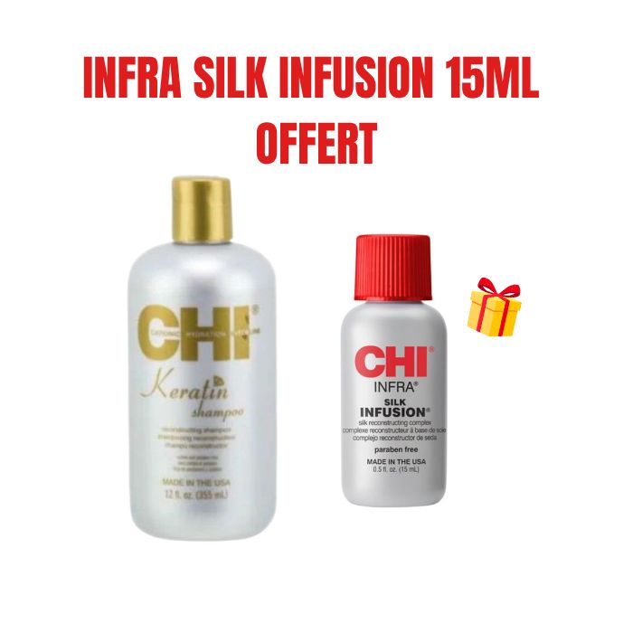 CHI OFFRE KERATINE SHAMPOOING 355 ML + SERUM SILK INFUSION 15ML OFFERT