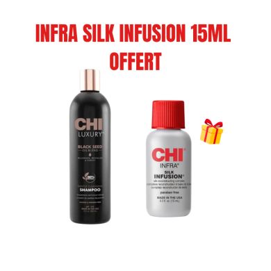 CHI OFFRE LUXURY BLACK SEED OIL SHAMPOOING NETTOYANT DOUX 355ML + SERUM SILK INFUSION 15ML OFFERT