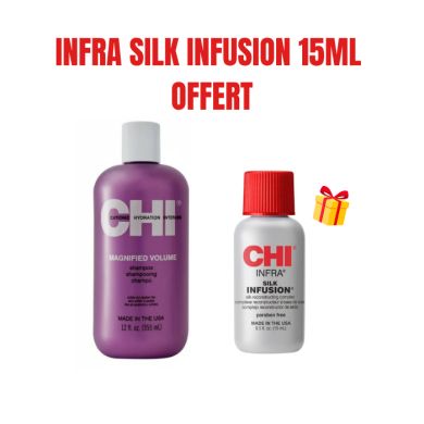CHI OFFRE MAGNIFIED VOLUME SHAMPOOING 355 ML + SERUM SILK INFUSION 15ML OFFERT
