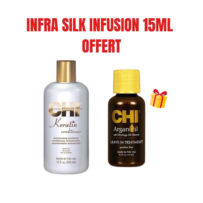 CHI OFFRE KERATINE APRES SHAMPOOING RECONSTRUCTEUR 355 ML + LEAVE IN 15 ML OFFERT