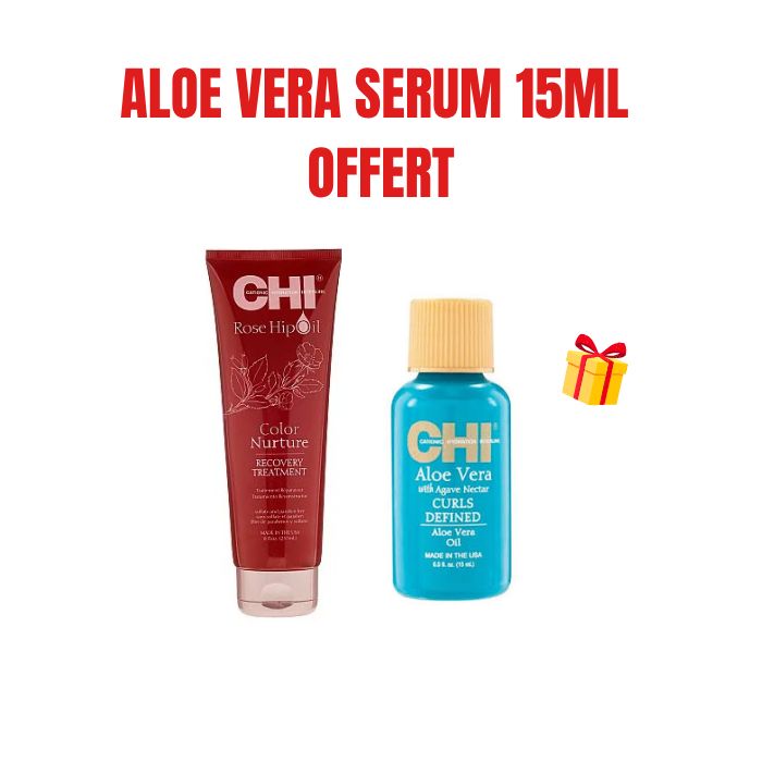 CHI OFFRE ROSE HIP OIL TRAITEMENT DE RECUPERATION 237 ML + ALOE VERA SERUM 15ML OFFERT
