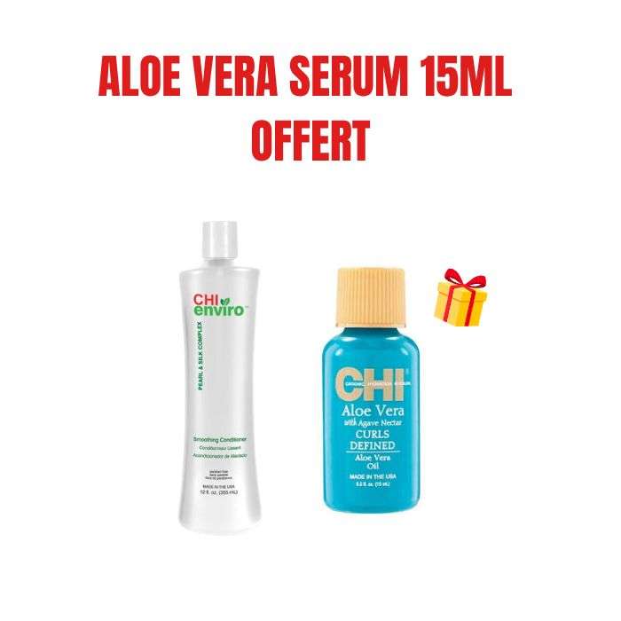 CHI OFFRE ENVIRO SMOOTHING APRES SHAMPOOING 355 ML + ALOE VERA SERUM 15ML OFFERT
