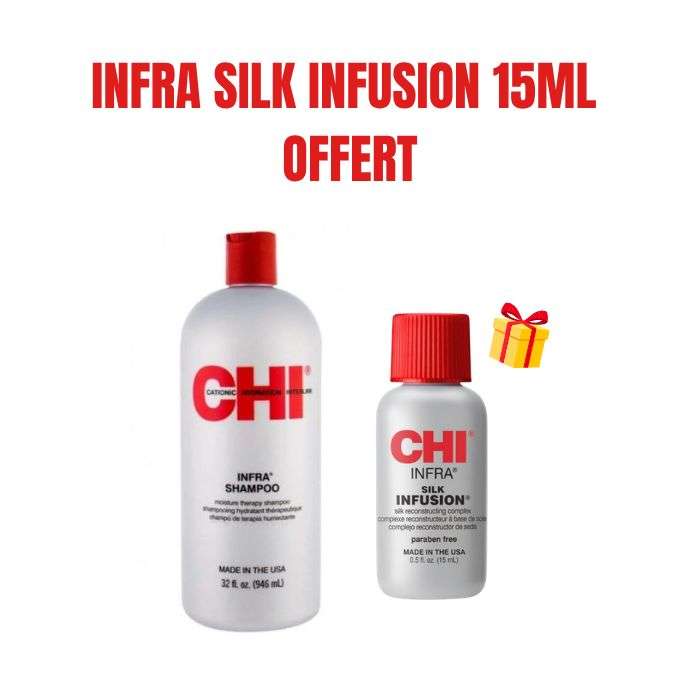 CHI OFFRE INFRA SHAMPOOING 946 ML + INFRA SILK SERUM 15ML OFFERT