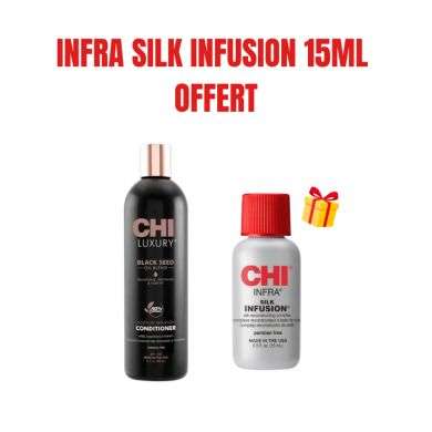 CHI OFFRE LUXURY BLACK SEED OIL MOISTURE REPLENISH CONDITIONER 355ML + INFRA SILK SERUM 15ML OFFERT