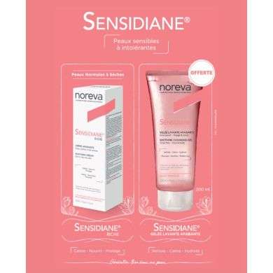 NOREVA OFFRE SENSIDIANE CREME APAISANTE RICHE 40ML + SENSIDIANE GEL LAVANT 200 ML OFFERT