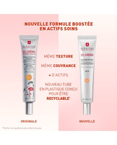 ERBORIAN CC CREME SOIN CORRECTEUR SPF 30 TEINTE CLAIR 15 ML