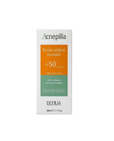 DEPILIA ACNEPILIA ECRAN SOLAIRE INVISIBLE SPF50+ ANTI BRILLANCE 50 ML