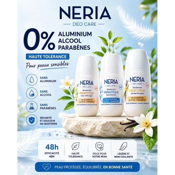 NERIA DEO CARE DEODORANT PREBIOTIQUE FLEUR D ORANGER 0% ALUMINIUM 60 ML