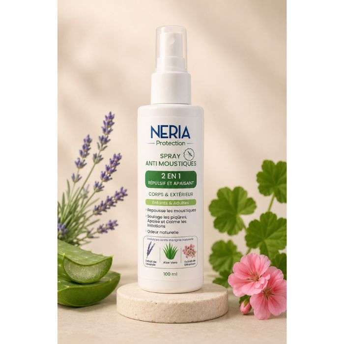 NERIA PROTECTION SPRAY ANTI MOUSTIQUES 2 EN 1 REPULSIF ET APAISANT 100 ML