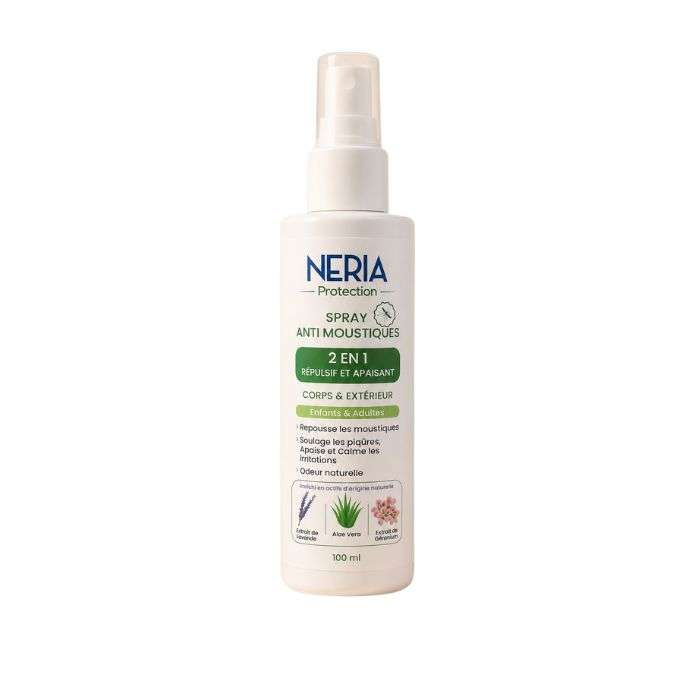 NERIA PROTECTION SPRAY ANTI MOUSTIQUES 2 EN 1 REPULSIF ET APAISANT 100 ML