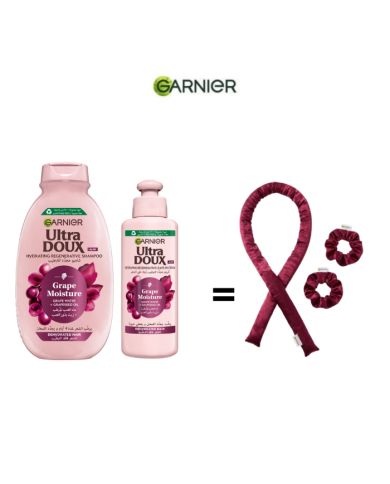 GARNIER ULTRA DOUX DUO GRAPE SHAMPOING 200ML + SOIN 200ML + HEARTLESS CURLS OFFERT