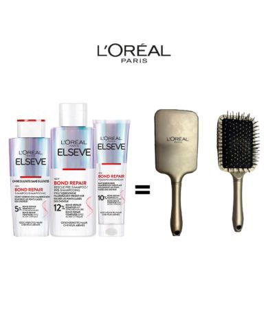 ELSEVE ROUTINE BOND REPAIR SHAMPOING + PRE SHAMPOING + APRES SHAMPOING + BROSSE OFFERTE