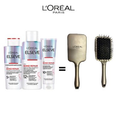 ELSEVE ROUTINE BOND REPAIR SHAMPOING + PRE SHAMPOING + APRES SHAMPOING + BROSSE OFFERTE