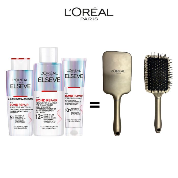 ELSEVE ROUTINE BOND REPAIR SHAMPOING + PRE SHAMPOING + APRES SHAMPOING + BROSSE OFFERTE
