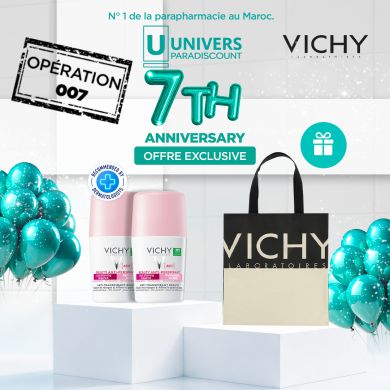 VICHY OFFRE A L ACHAT DE 2 DEODORANT ANTI TRANSPIRANT 48H ESPACE LES RASAGES