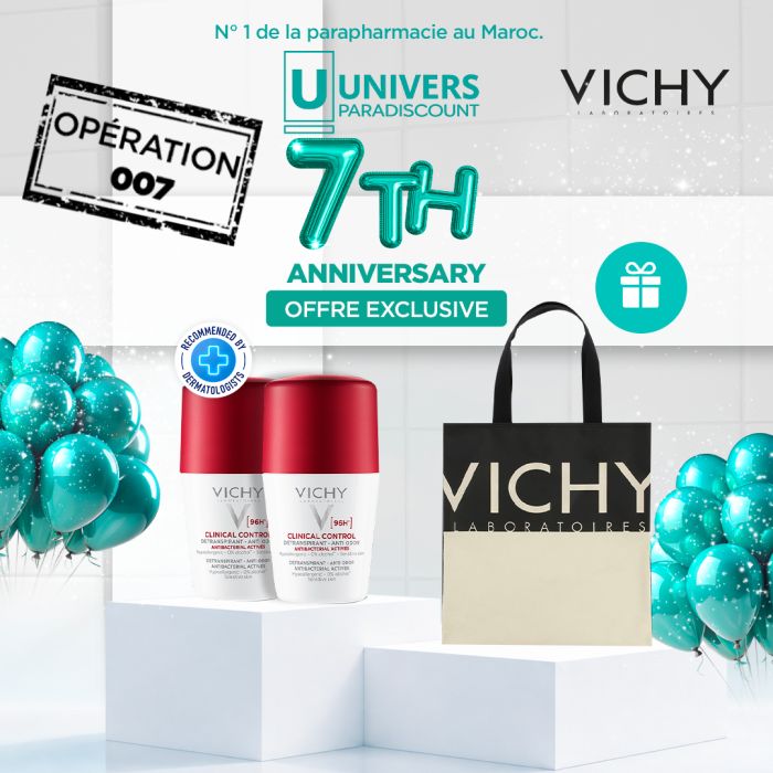 VICHY OFFRE ACHAT X2 CLINICAL CONTROL DETRANSPIRANT EXCESSIVE 96 H + OTH BAG OFFERT
