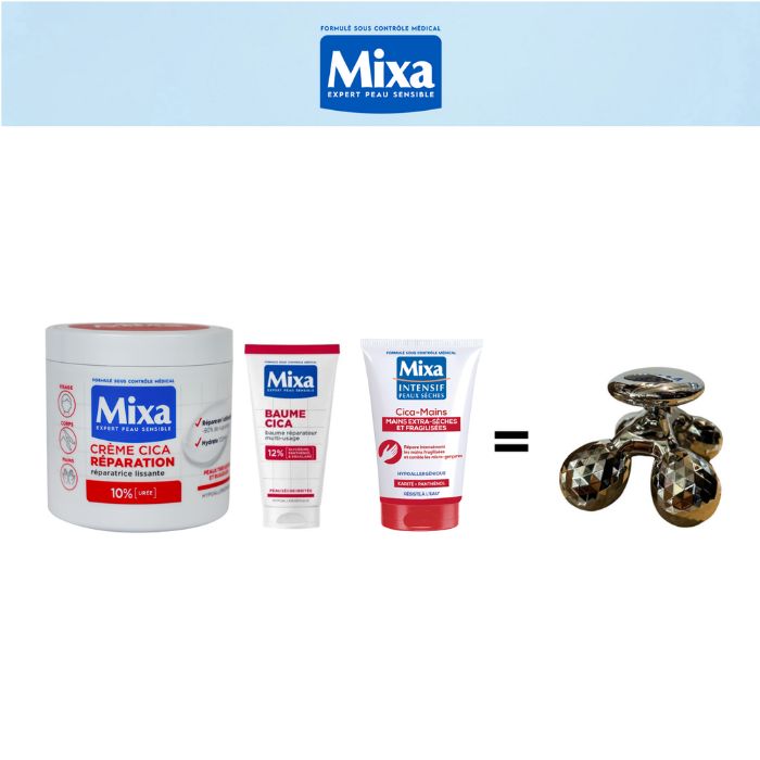 MIXA OFFRE CICA CREME REPARATION 400ML + BAUME CICA 50ML + CREME MAINS 50ML +MASAGER BODY OFFERT