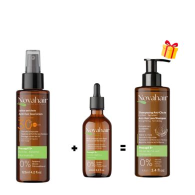 NOVAHAIR OFFRE RITUEL ANTI CHUTE PUISSANT HUILE 100 ML+ LOTION 125 ML + SHAMPOING 125 ML OFFERT