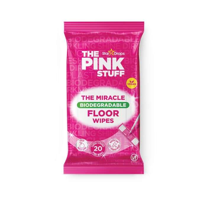 THE PINK STUFF THE MIRACLE BIODEGRADABLE FLOOR WIPES 20 UNITES