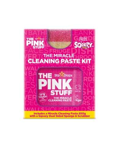 THE PINK STUFF THE MIRACLE CLEANING PASTE KIT PASTE+SPONGE
