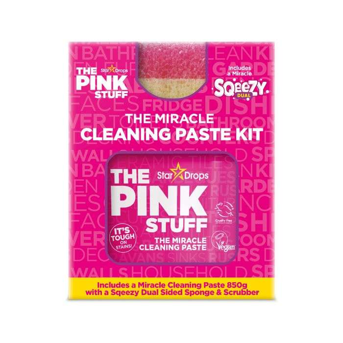 THE PINK STUFF THE MIRACLE CLEANING PASTE KIT PASTE+SPONGE