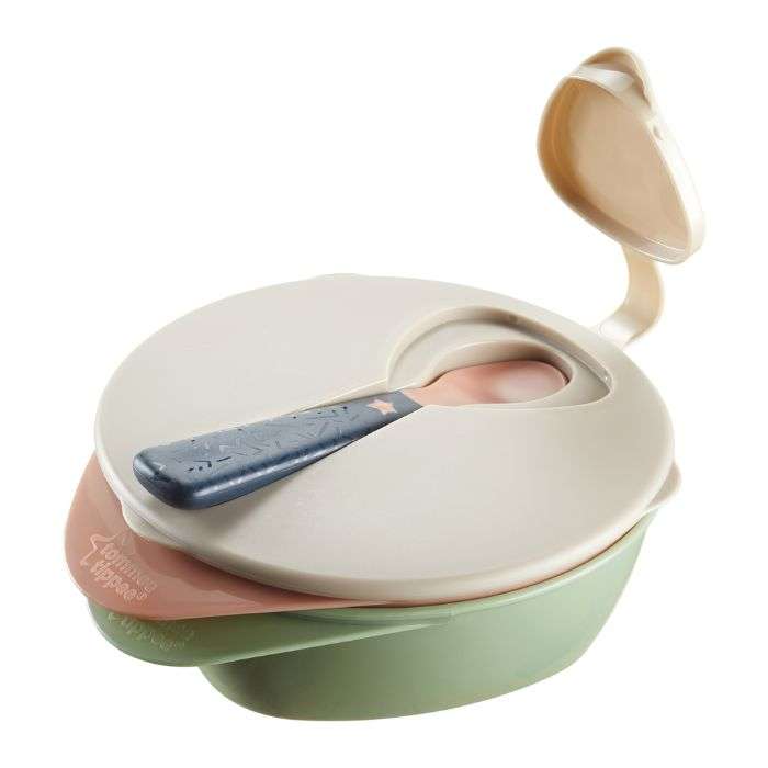 TOMMEE TIPPEE EASISCOOP LOT DE 2 BOLS AVEC COUVERCLE DE VOYAGE ET CUILLERE 6MOIS+