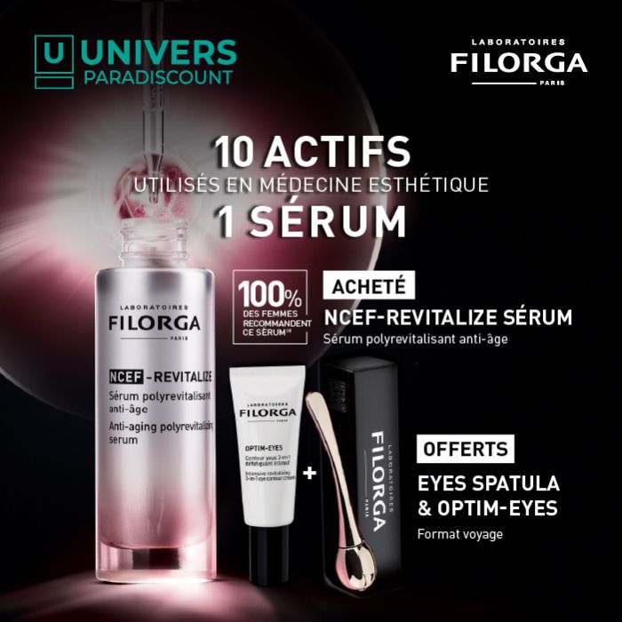 FILORGAOFFRE NCEF REVITALIZE SERUM 30 ML + OPTIM EYES FORMAT VOYAGE ET EYES SPATULA OFFERTS