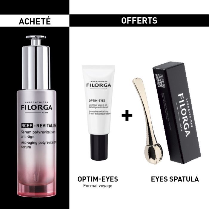 FILORGAOFFRE NCEF REVITALIZE SERUM 30 ML + OPTIM EYES FORMAT VOYAGE ET EYES SPATULA OFFERTS