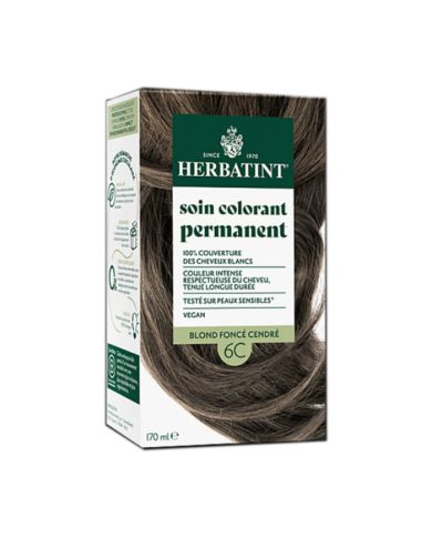 HERBATINT SOIN COLORANT PERMANENT 6C BLOND FONCE CENDRE 170 ML